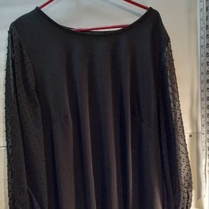 Adrianna Papell Sheer Business Casual Minimalist Blouse Feminine Professional 3X